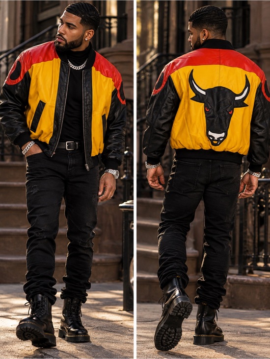 Michael Hoban Other - NWT Authentic Michael Hoban “Where Mi?” Bulls Leather Jacket (1991) M